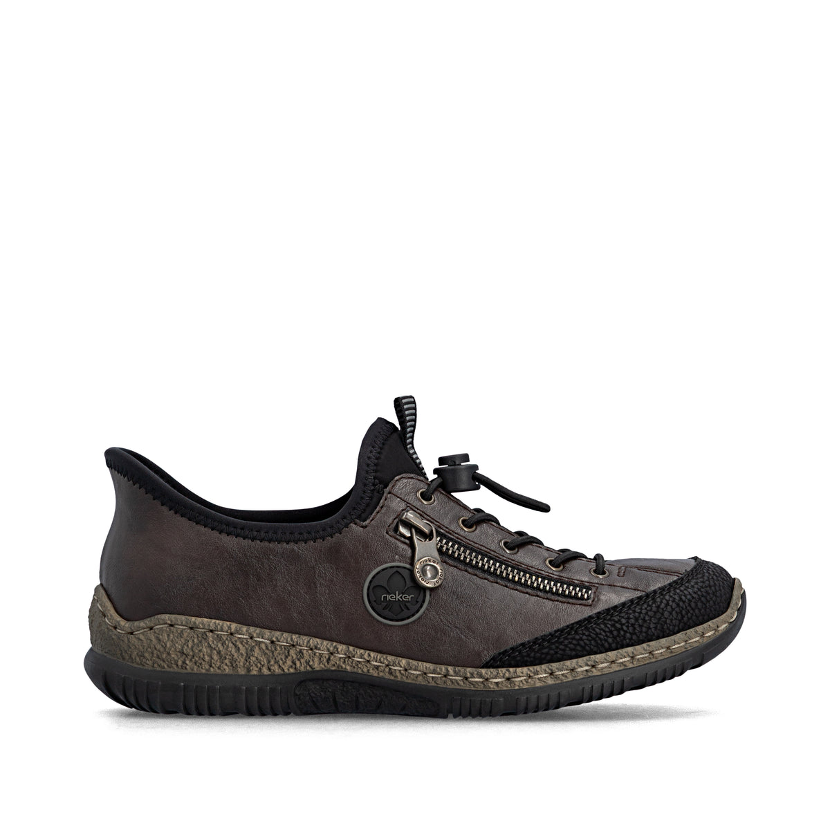 Rieker N3267 Womens Slip-On Trainers Black/Rancho