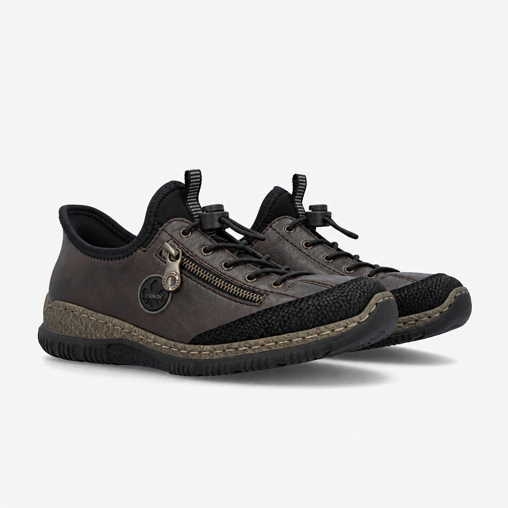 Rieker N3267 Womens Slip-On Trainers Black/Rancho