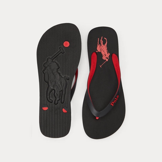 Polo Ralph Lauren BOLT Mens Flip-flops Black/Red