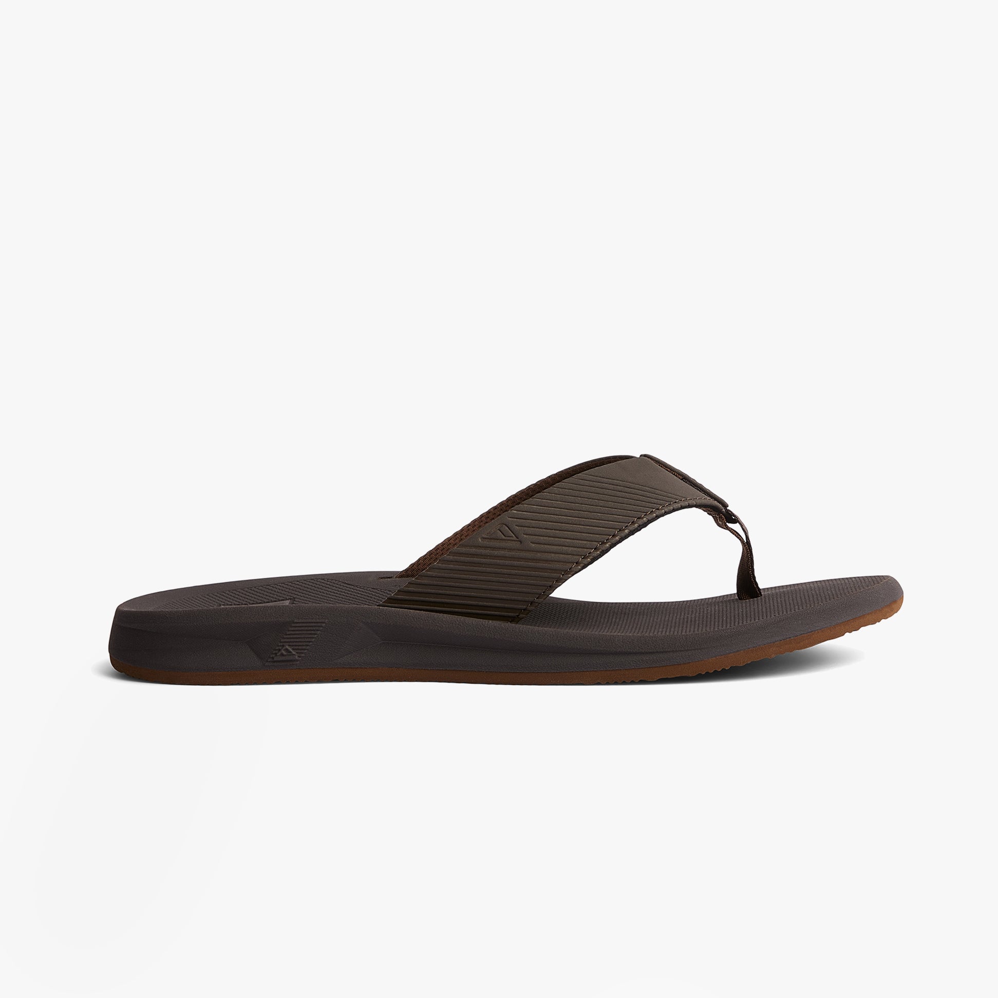 Reef PHANTOM II Mens Sandals Dark Brown side view showcasing synthetic upper and EVA lining.