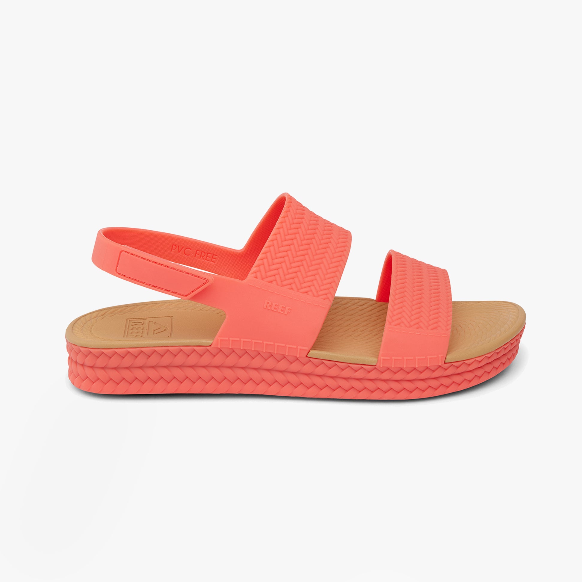 Reef WATER VISTA Womens Sandals Sunset Coral side view with synthetic upper and EVA sole.