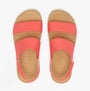 Reef WATER VISTA Womens Sandals Sunset Coral top view showing synthetic upper and EVA sole in bright coral color.