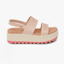 Reef WATER VISTA HIGHER Womens Sandals Sunset Coral side view showing synthetic upper, EVA sole, and low heel.