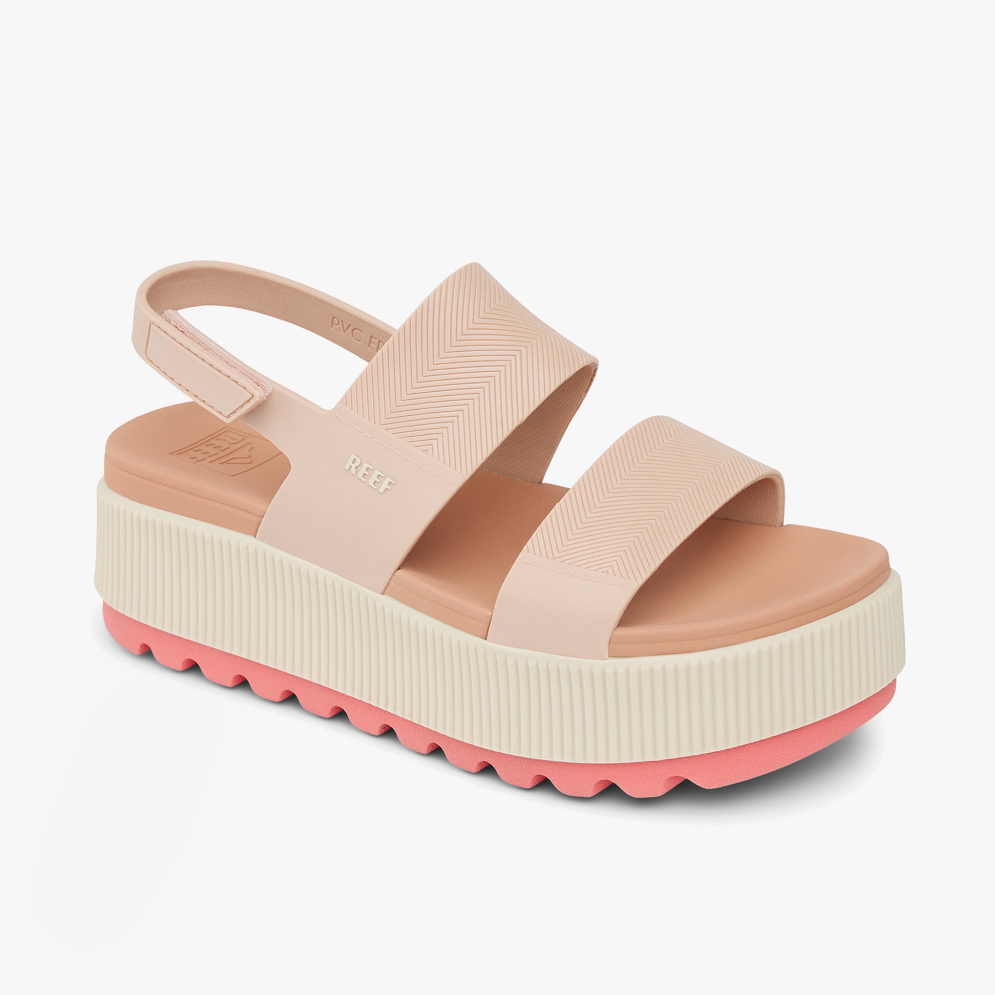 Reef WATER VISTA HIGHER Womens Sandals Sunset Coral side view featuring synthetic upper and EVA sole.