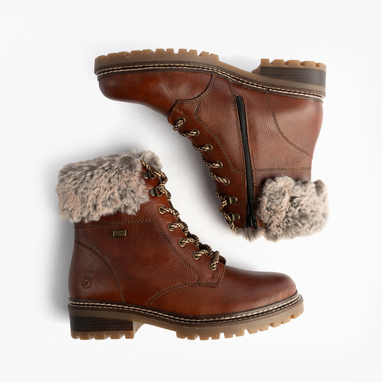 Remonte D0B74-24 Womens Fur Ankle Boots Brown