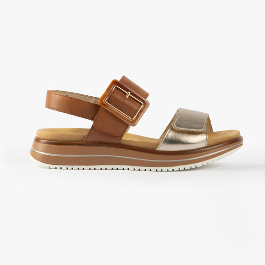 Remonte D1J53-22 Womens Sandals Brown Combination