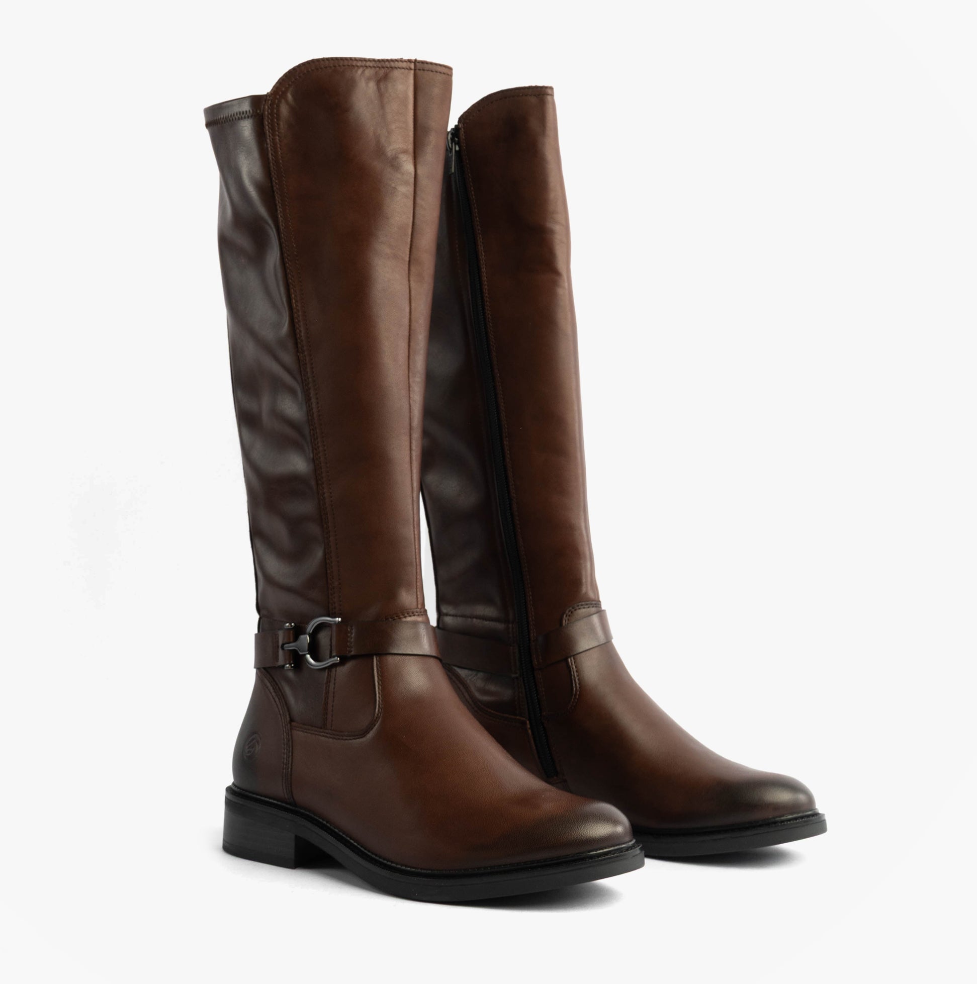 Remonte Womens Leather Tall Knee High Boots Brown