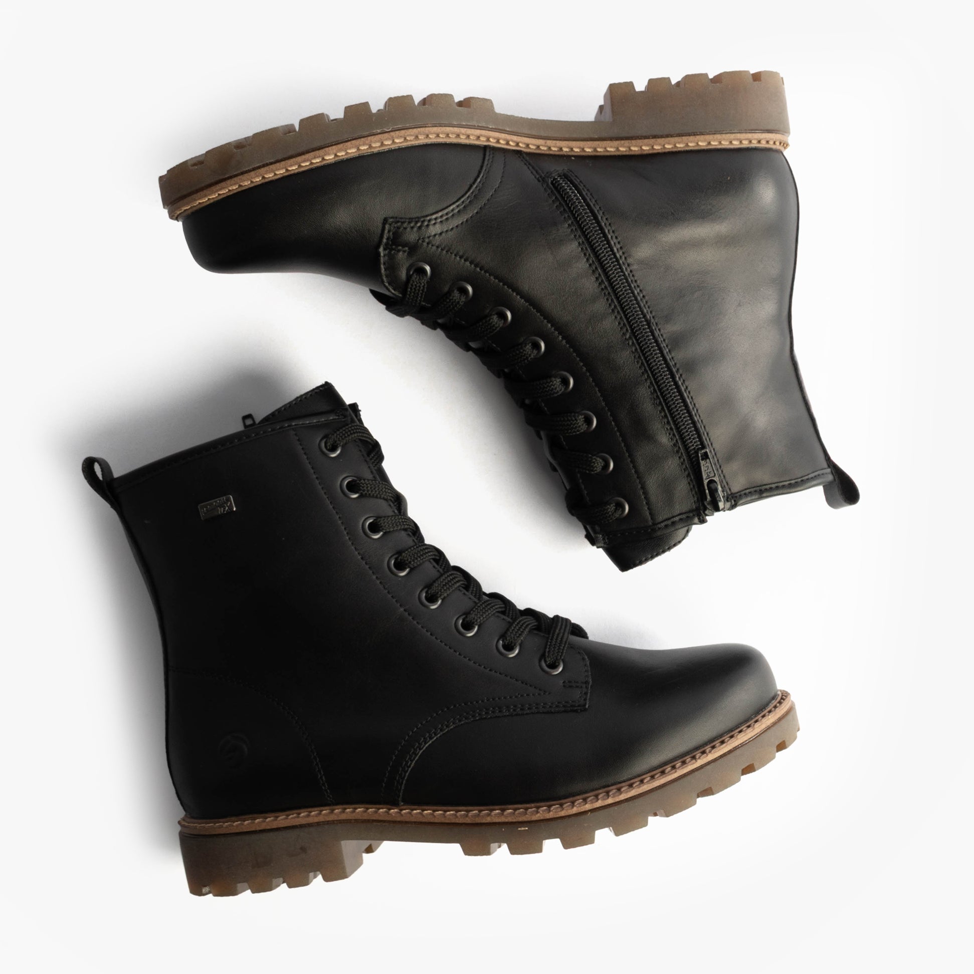 Remonte Womens Leather Ankle Zip Boots Black