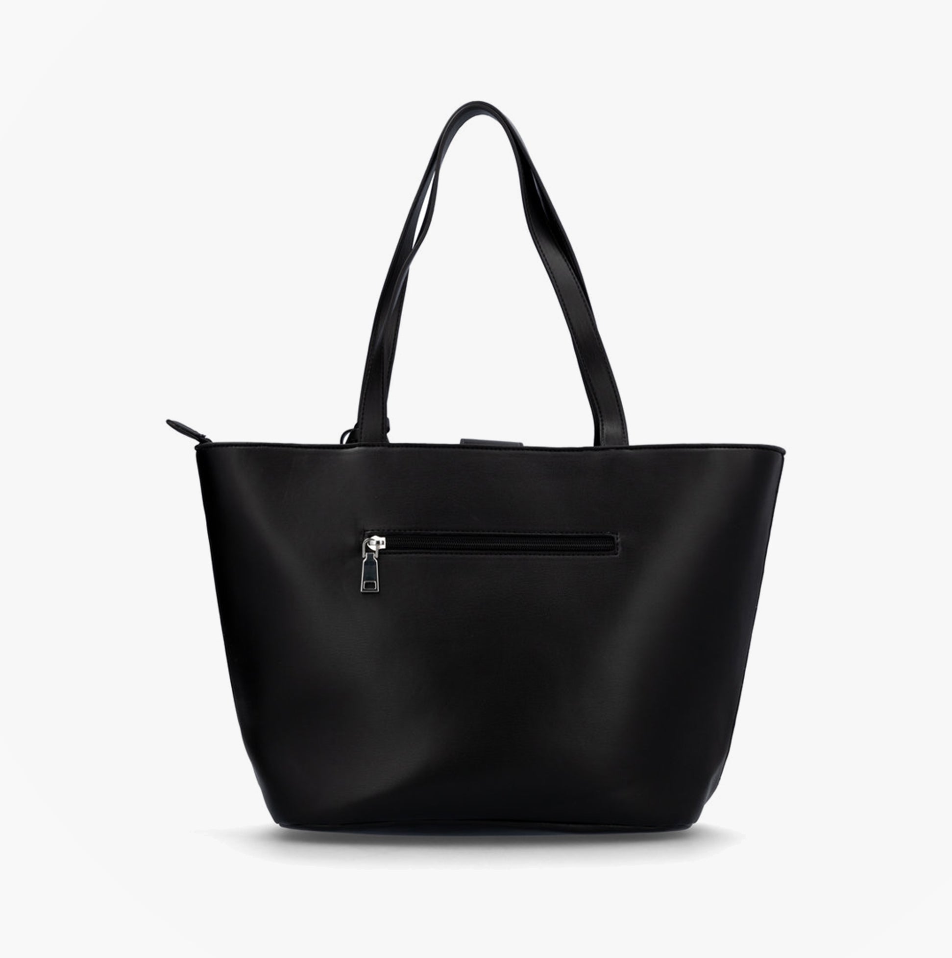 Remonte Q0759-02 Womens Bag Black front view with zip pocket, lightweight leather/textile handbag.