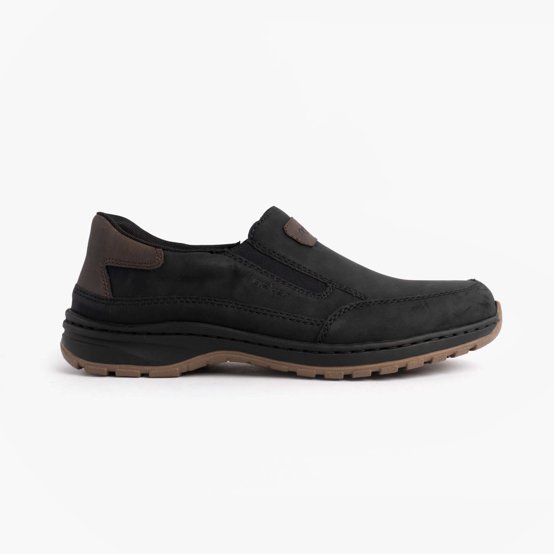 Rieker 03365-00 Mens Moccasins Slip-On Shoes Black