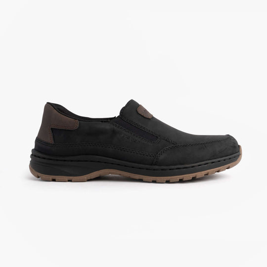 Rieker 03365 Mens Slip-On Shoes Black