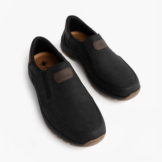 Rieker 03365 Mens Slip-On Shoes Black