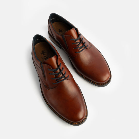 Rieker 14621 Mens Derby Shoes Brown