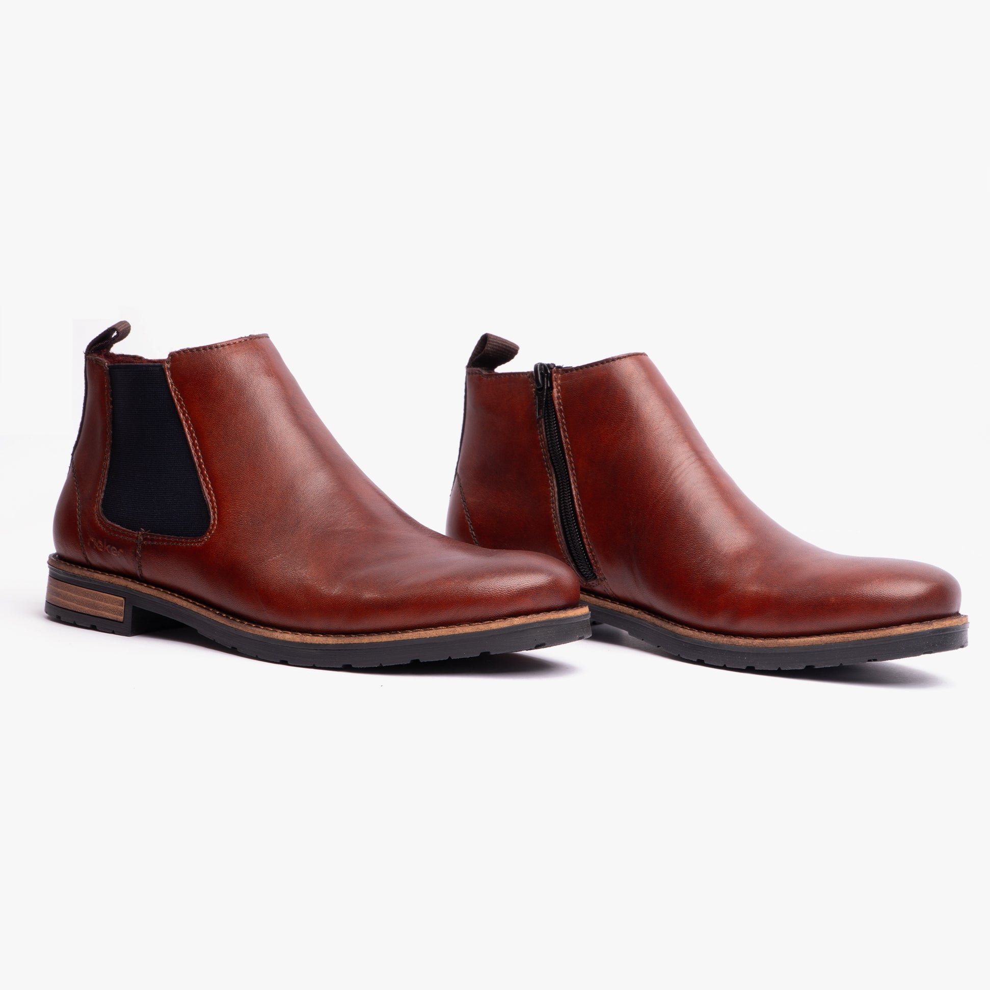 Rieker 14653-24 Mens Leather Boots Brown