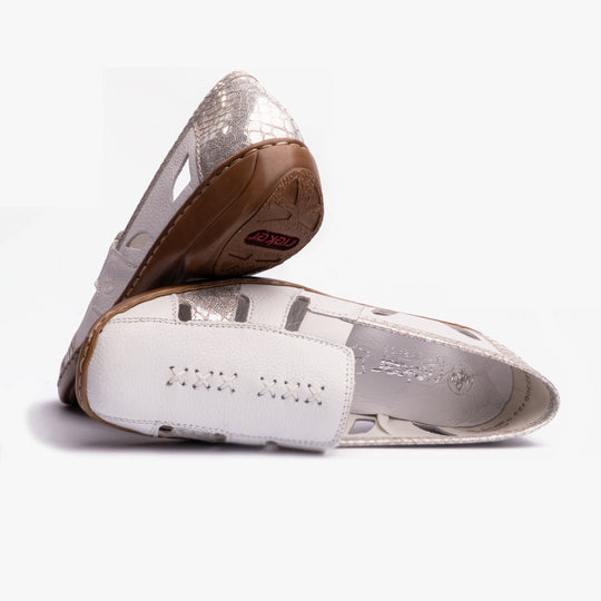 Rieker 41385 Womens Slip-On Shoes White