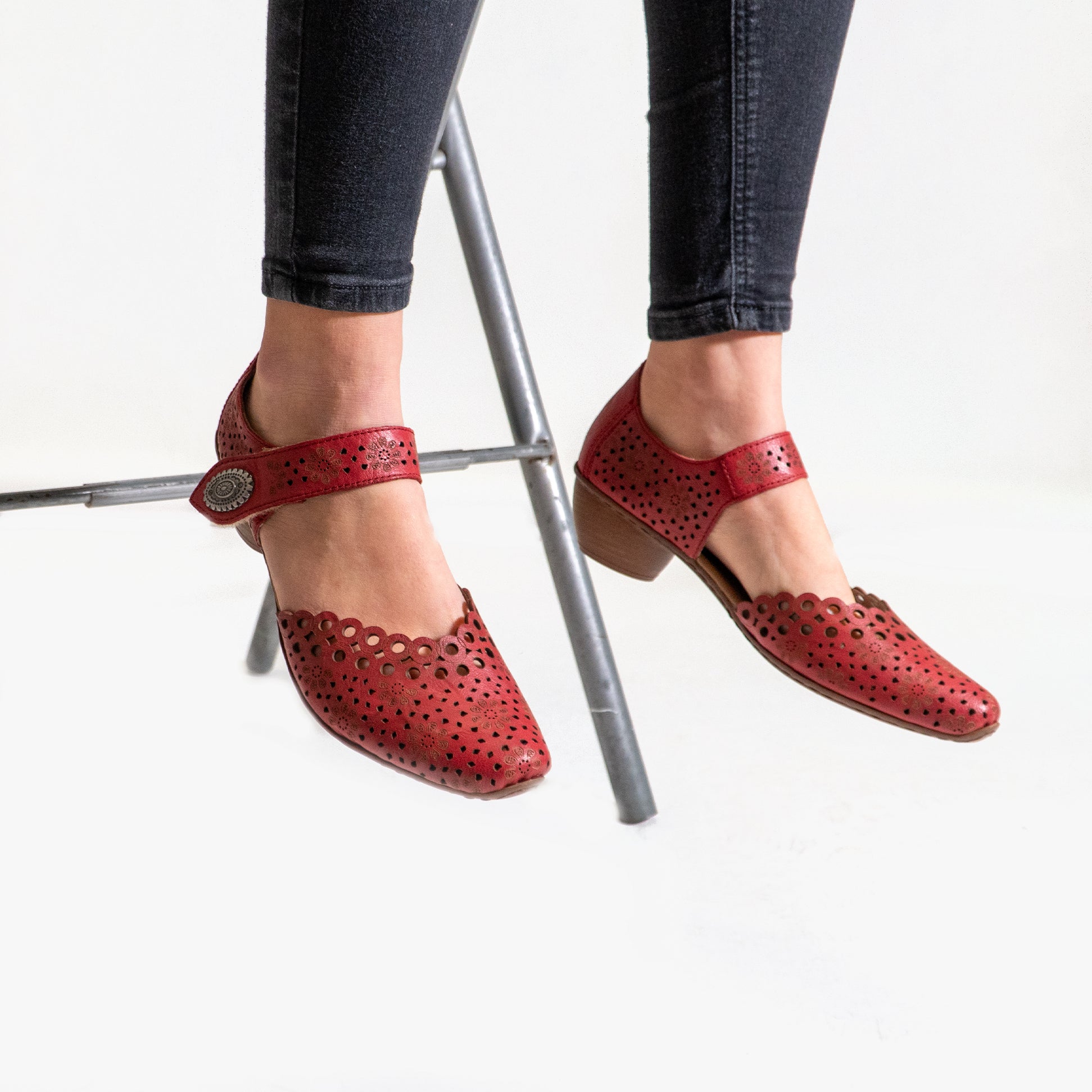 Rieker 43753-33 Womens Shoes Red