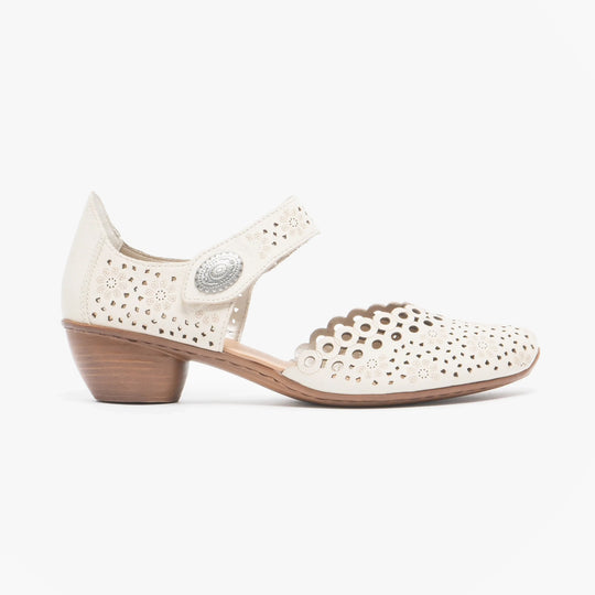 Rieker 43753 Womens Mary Jane Shoes Beige