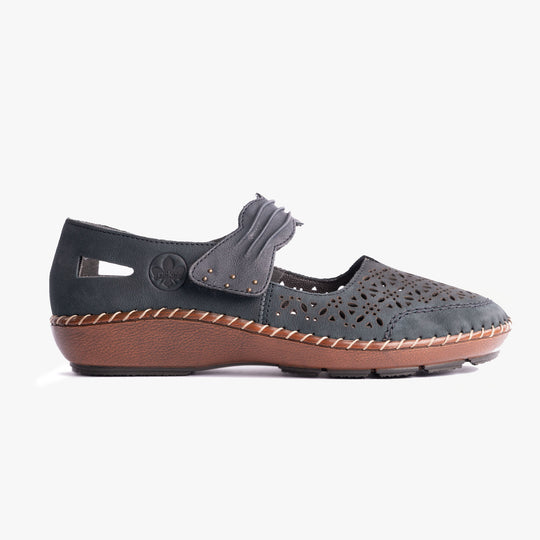 Rieker 44896 Womens Ballerina Shoes Blue