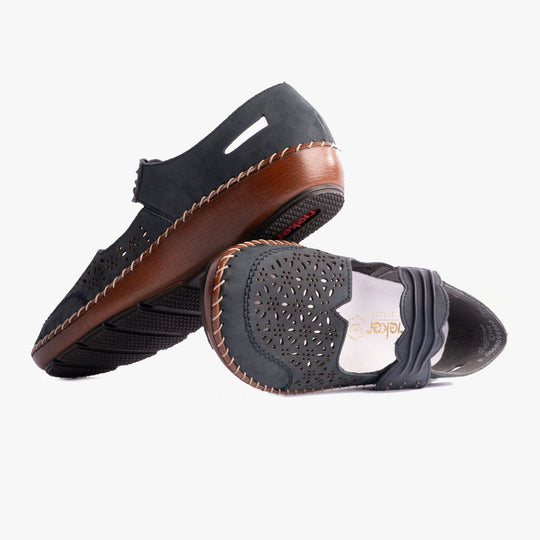 Rieker 44896 Womens Ballerina Shoes Blue