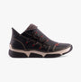 Rieker 45983-00 Womens Boots Black side view with synthetic leather upper and velour lining.