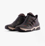 Rieker 45983-00 Womens Boots Black side view showcasing ankle boots style with synthetic leather upper.