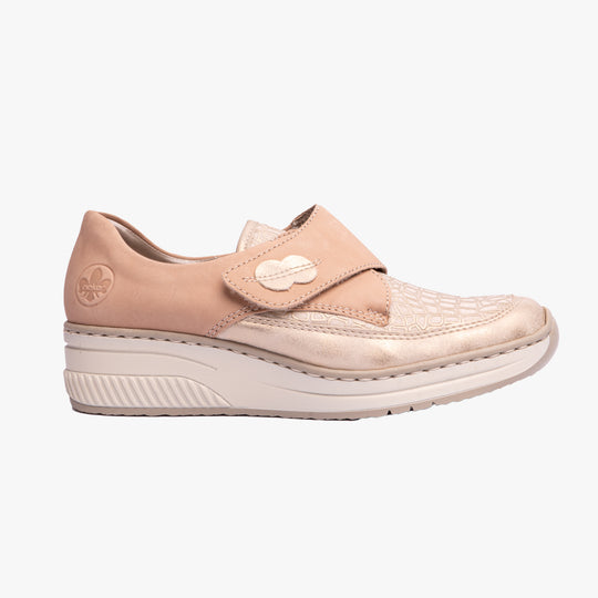 Rieker 487C0 Womens Slip-On Shoes Beige