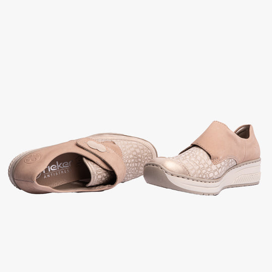 Rieker 487C0 Womens Slip-On Shoes Beige