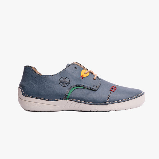 Rieker 52528 Womens Lace-Up Shoes Blue