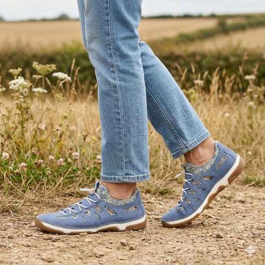 Rieker 55956 Womens Slip-On Shoes Sky