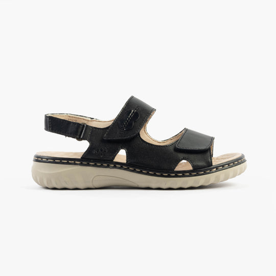 Rieker 60462 Womens Wedge Sandals Black