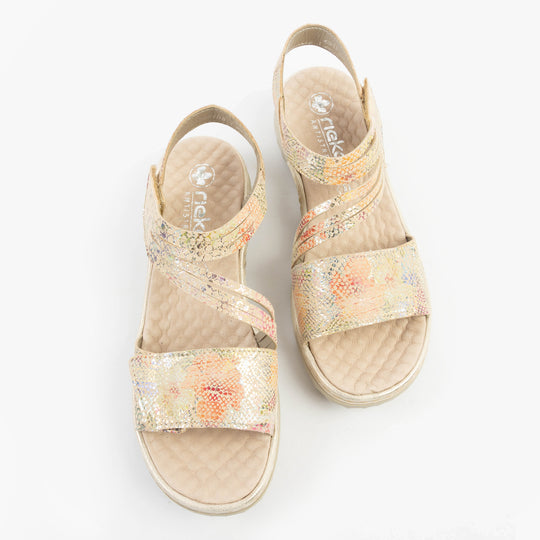 Rieker 60464 Womens Wedge Sandals Multi