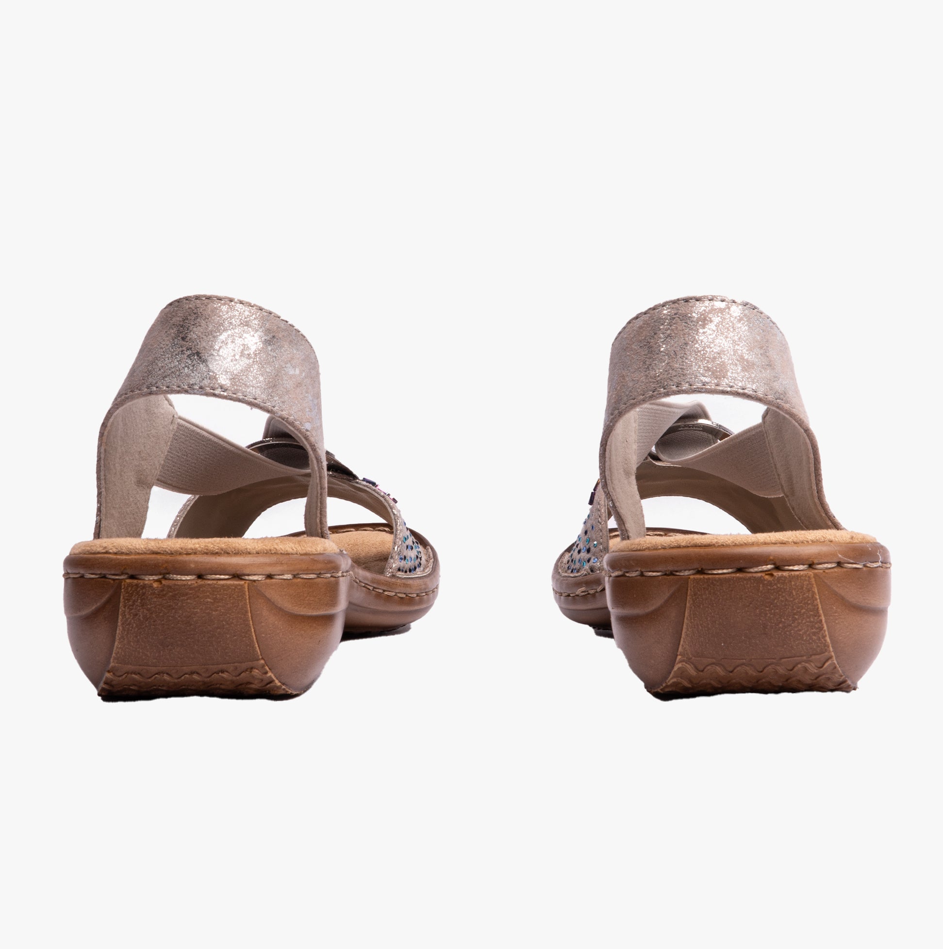 Rieker 60880-90 Womens Sandals Metallic