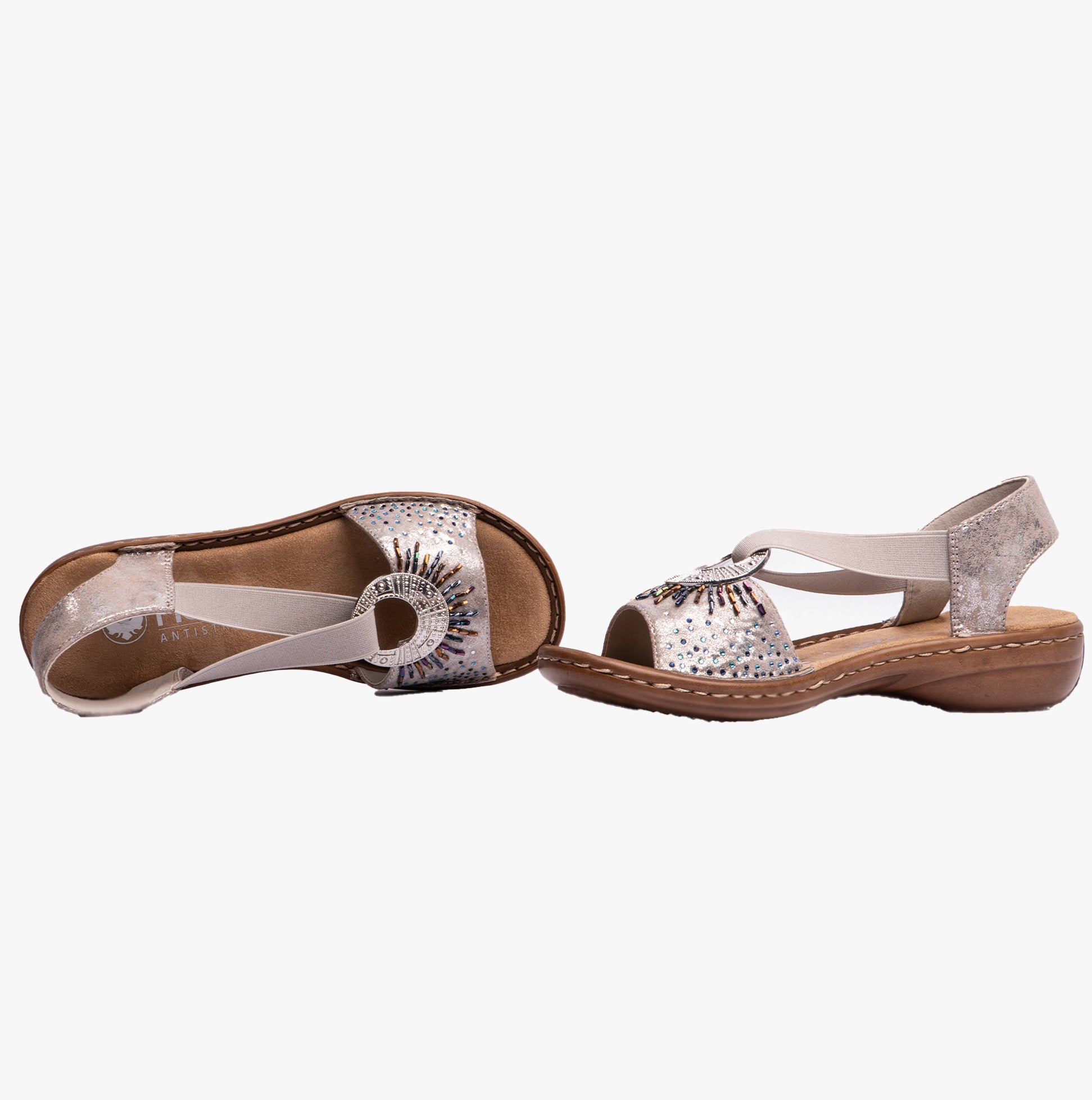 Rieker 60880-90 Womens Sandals Metallic