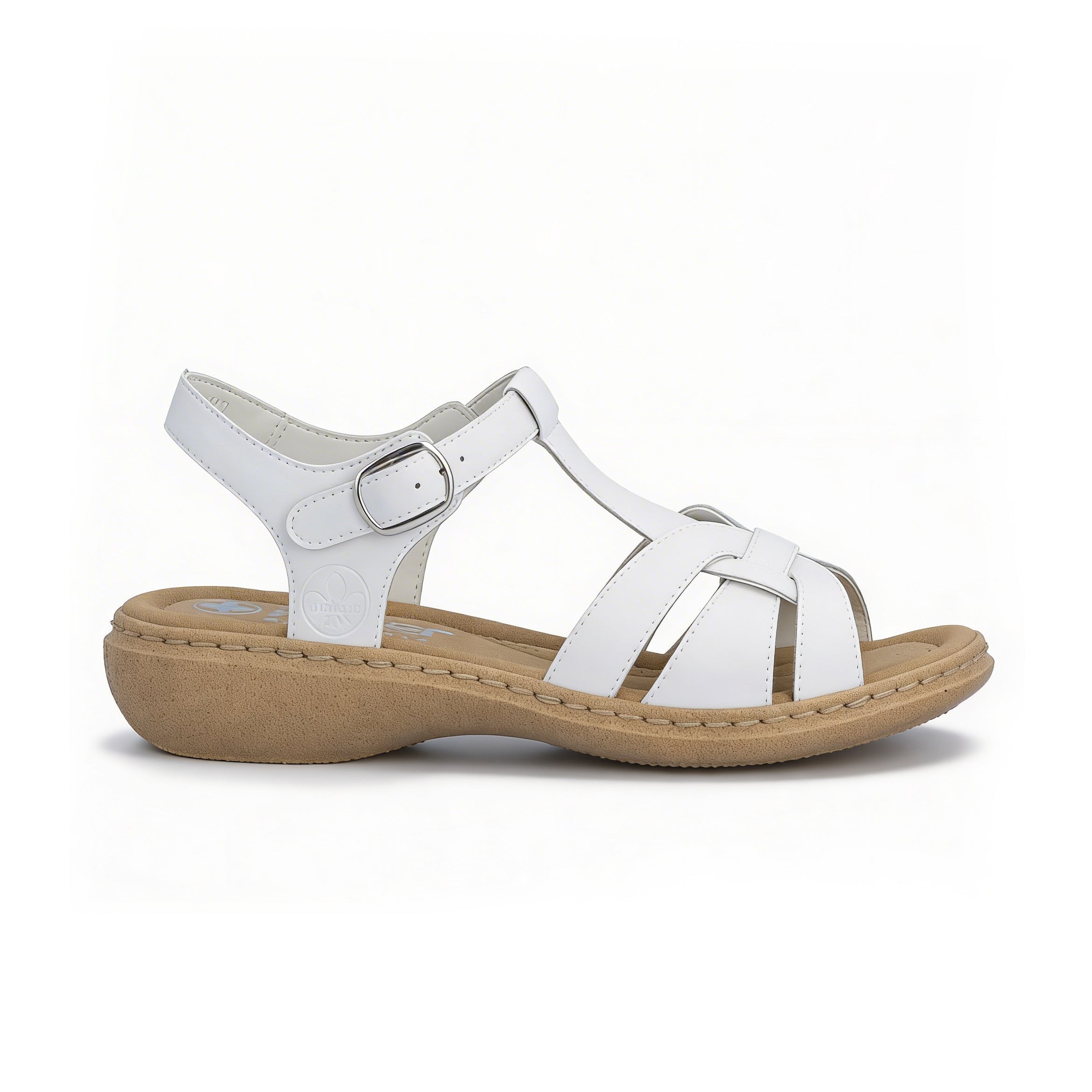 Rieker 61853 Womens Ankle Strap Sandals White