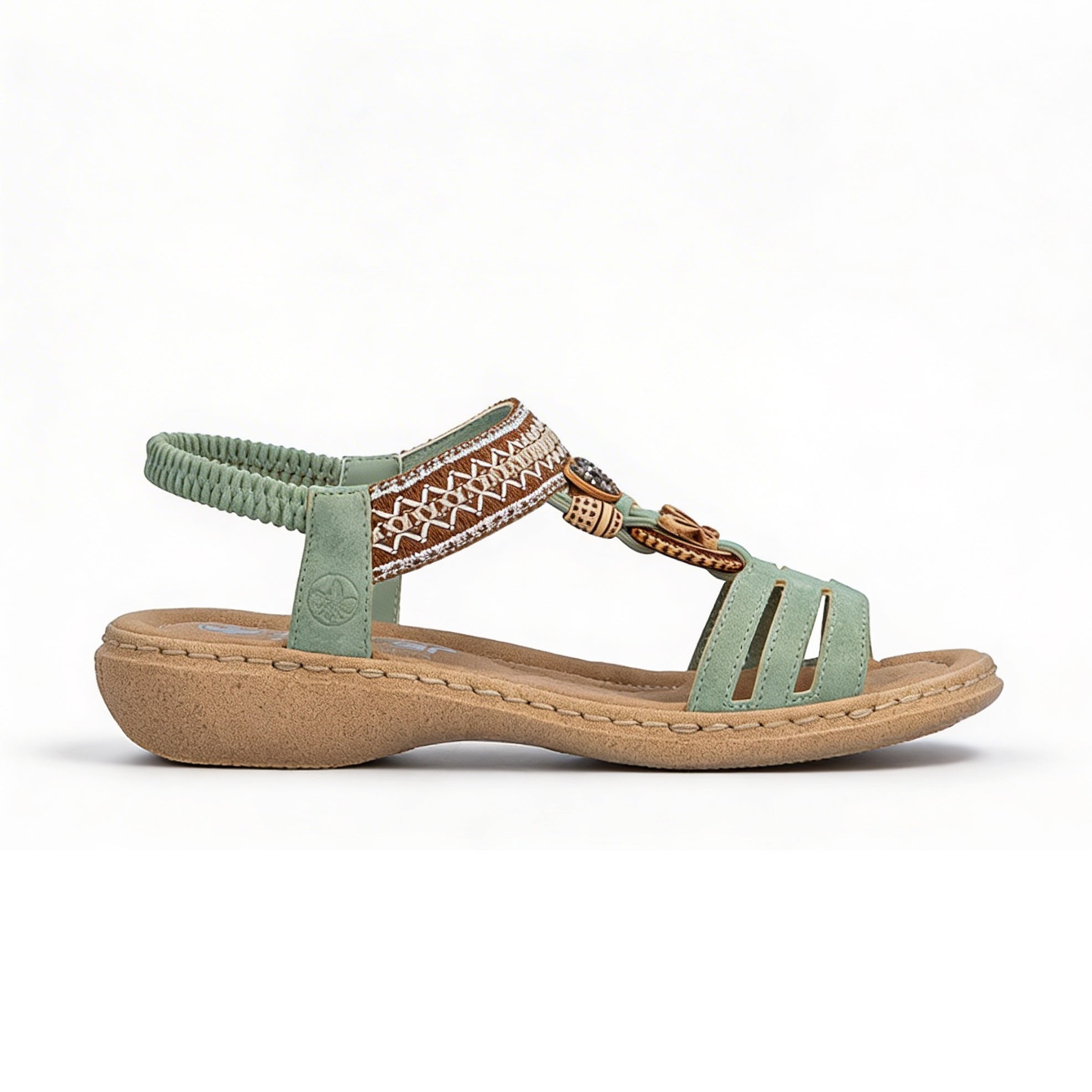 Rieker 61855 Womens Slingback Sandals Green