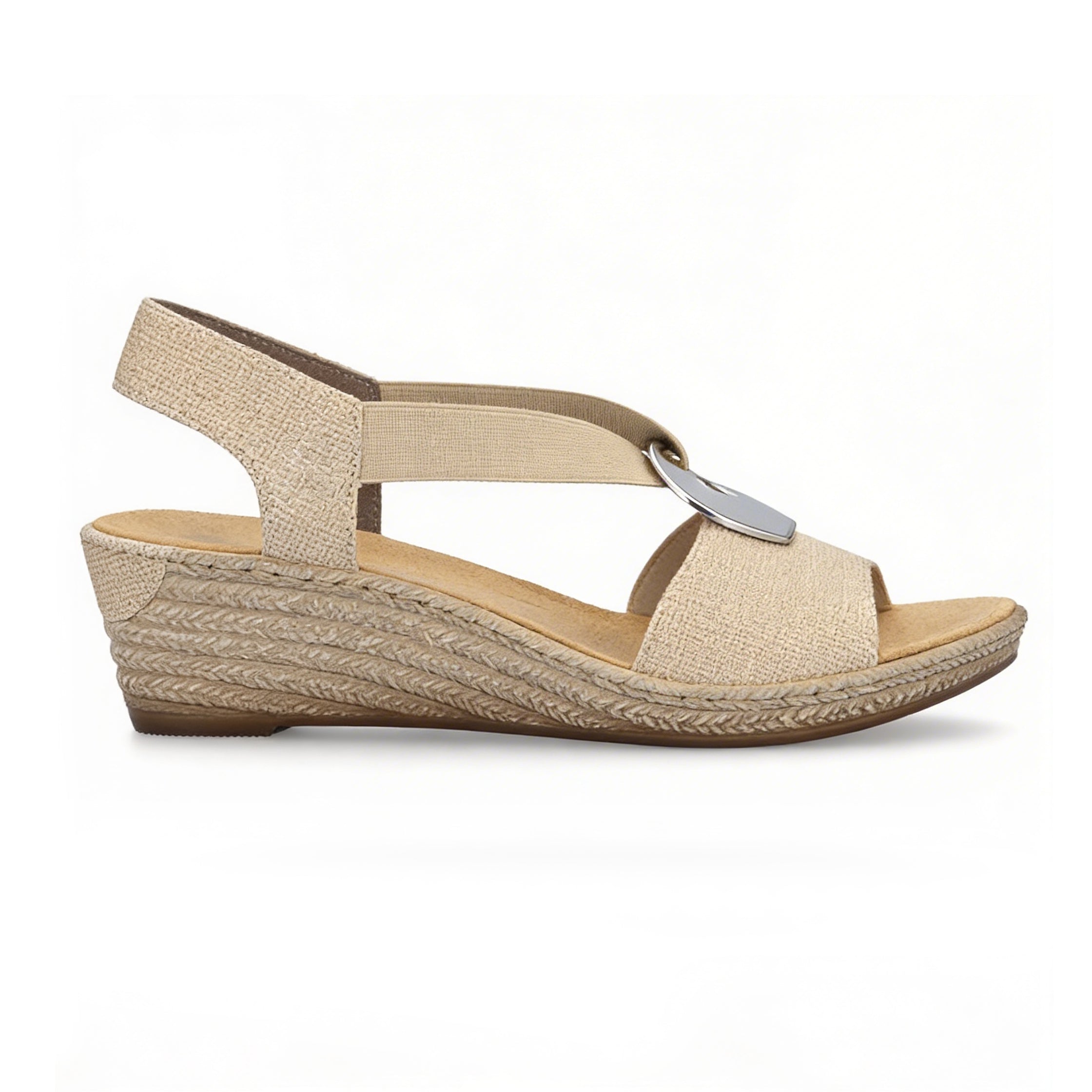 Rieker 624H6-93 Womens Slingback Sandals Beige Floral