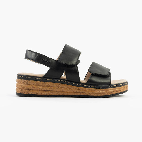 Rieker 62761 Womens Wedge Sandals Black