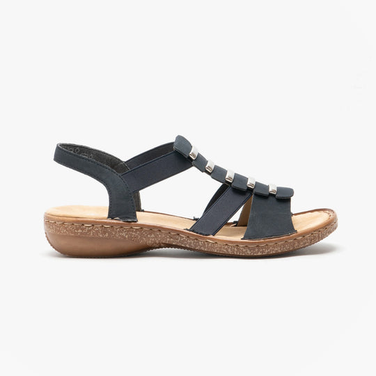 Rieker 62850 Womens Strappy Sandals Pacific