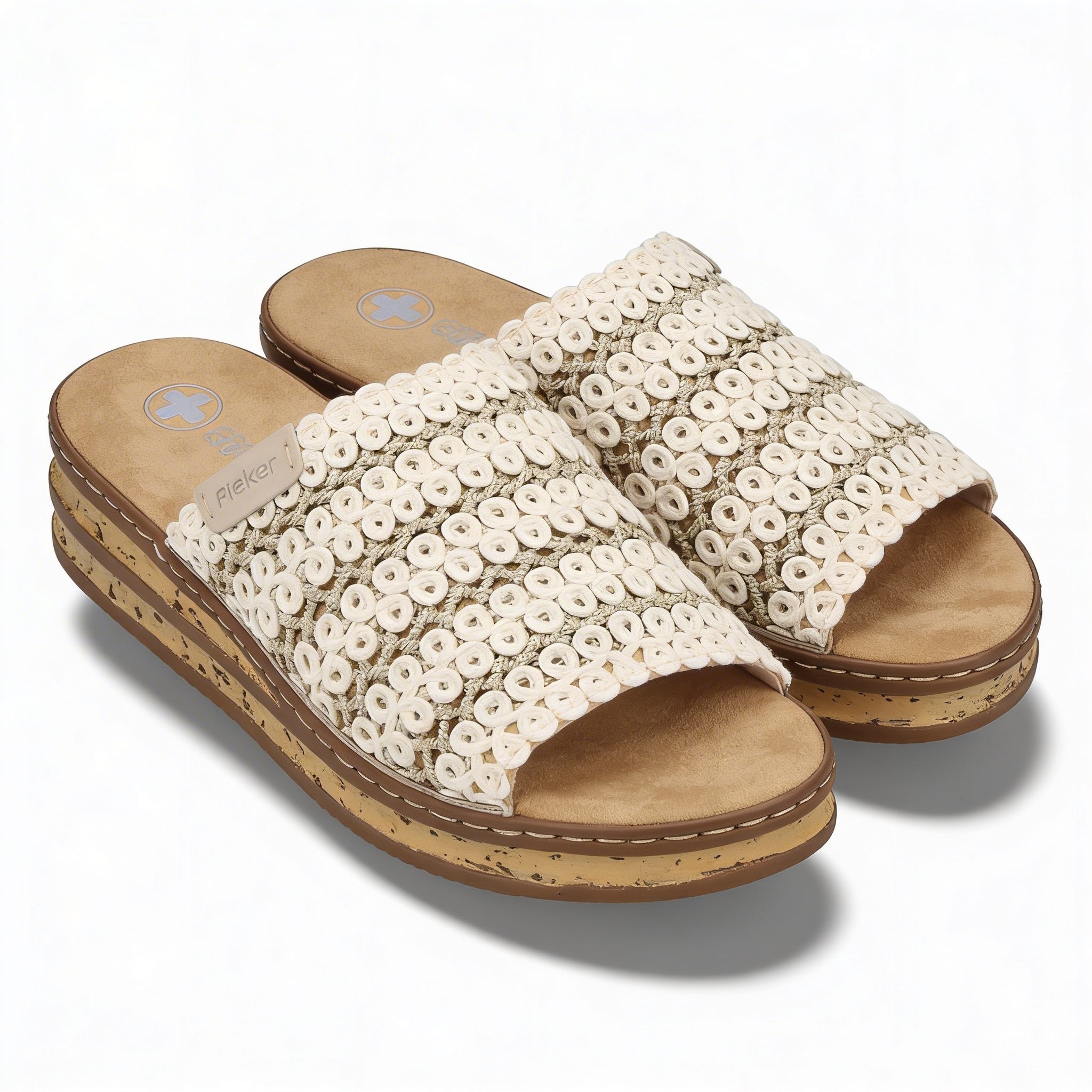 Rieker 629X8-60 Womens Ankle Strap Sandals Beige