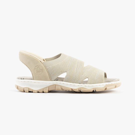 Rieker 68895 Womens Walking Sandals Beige