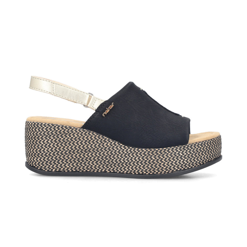 Rieker 69460 Womens Slingback Sandals Black