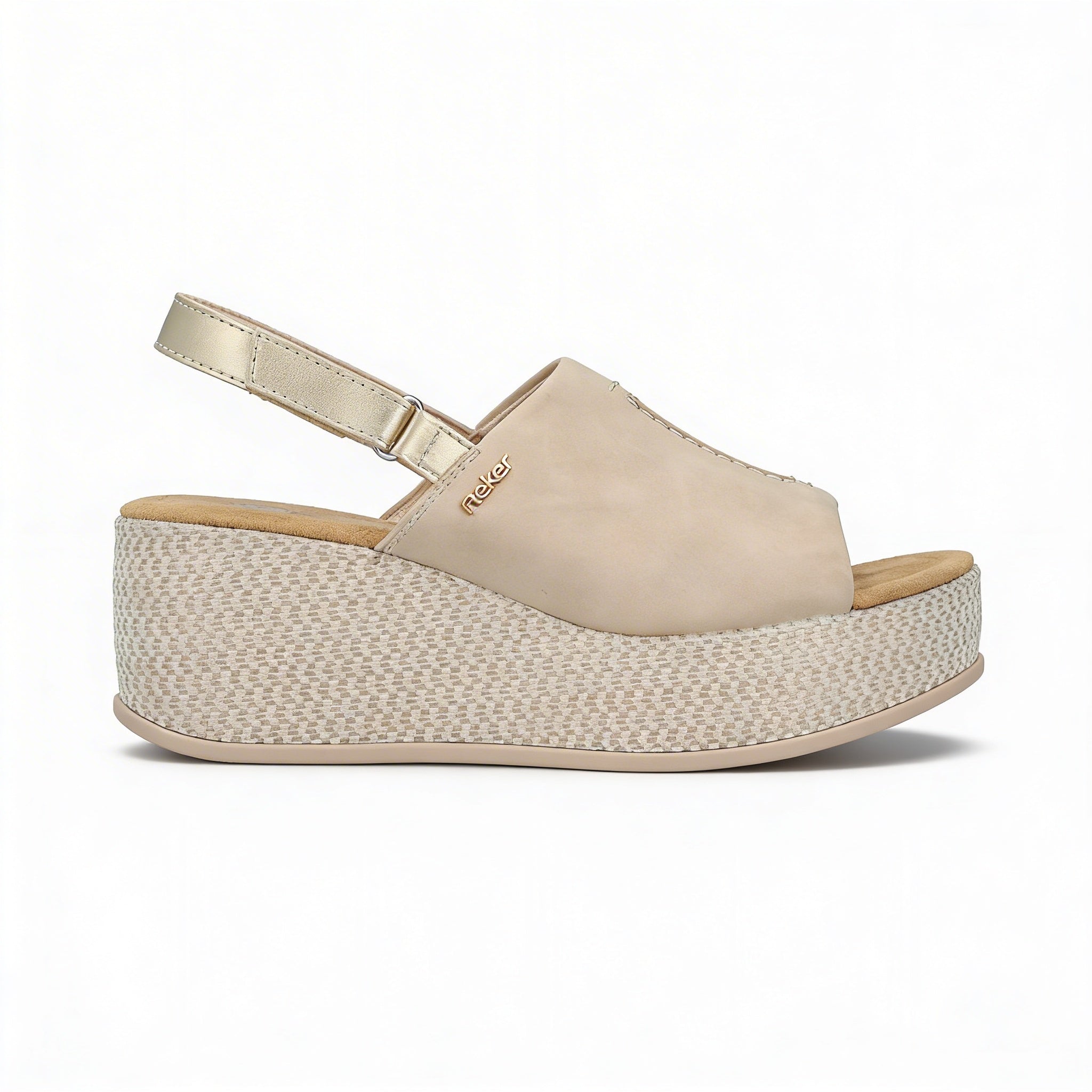 Rieker 69460 Womens Slingback Sandals Beige