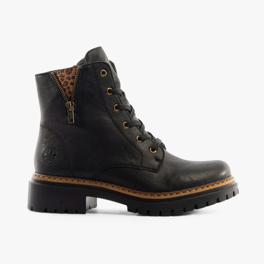 Rieker 72617 Womens Biker Boots Black