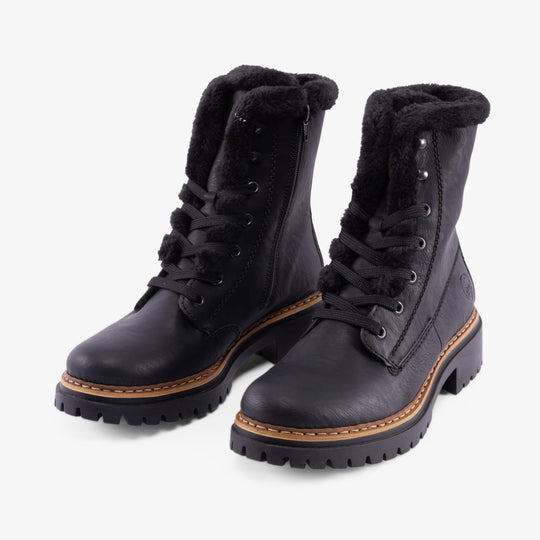 Rieker 72625 Womens Biker Boots Black