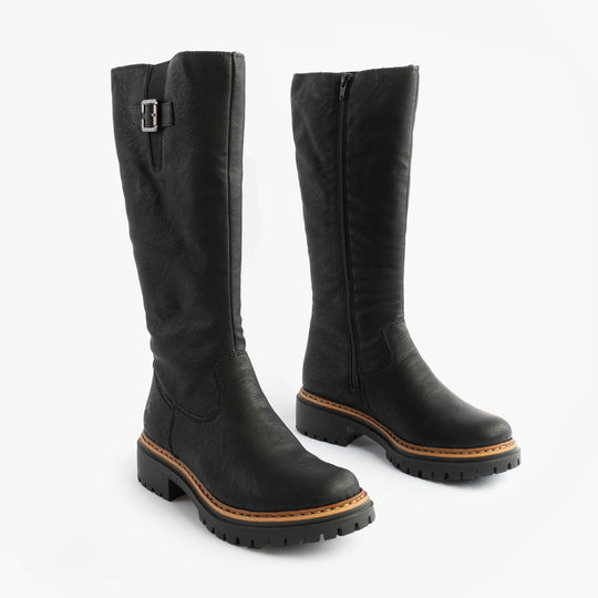Rieker 72694 Womens Knee High Boots Black
