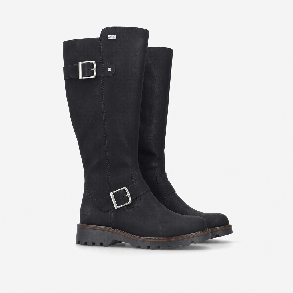 Rieker 73292 Womens Knee High Boots Black