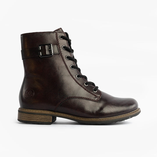 Rieker 74802 Womens Ankle Boots Red Combination