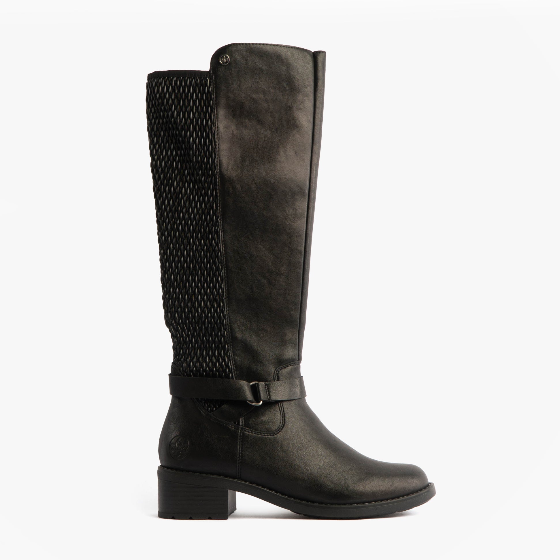 Rieker Womens Leather Tall Knee High Boots Black
