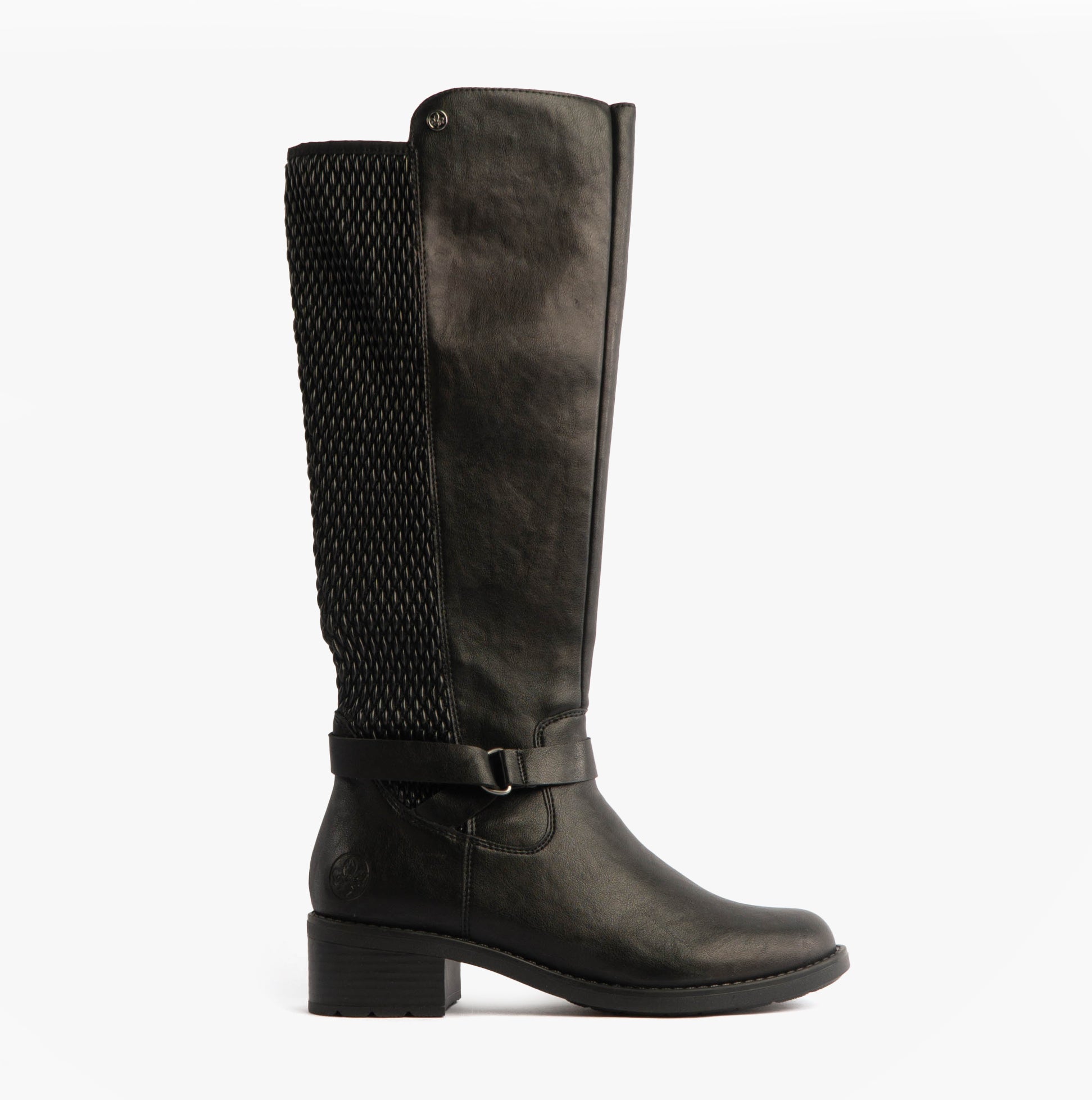 Rieker Womens Leather Tall Knee High Boots Black