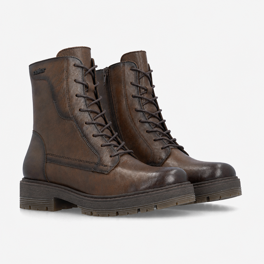 Rieker 75800 Womens Ankle Boots Mahogany